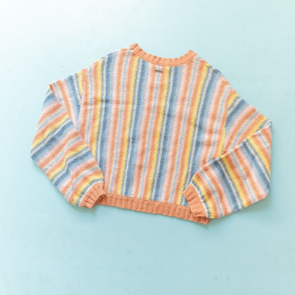 NWT Billabong Seeing Double Multicolored Crewneck Striped Sweater Size Medium - Picture 9 of 9